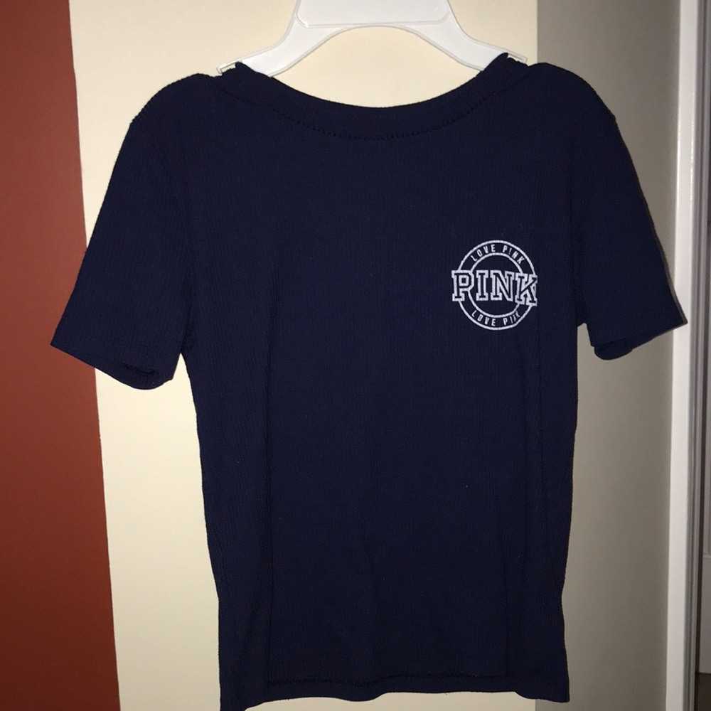 Navy blue T-shirt from Pink. Size small .